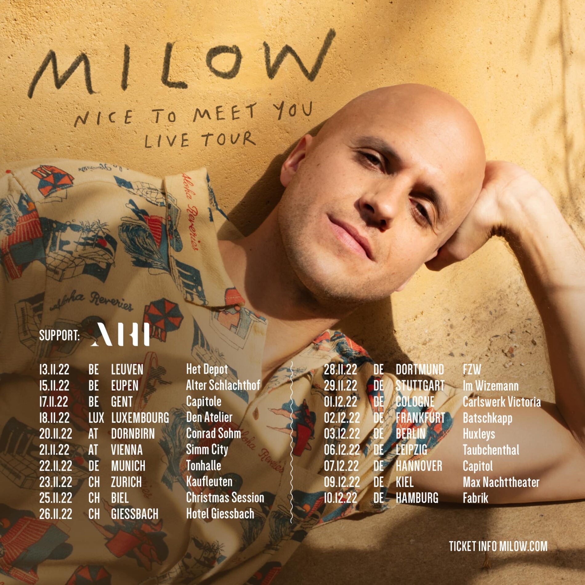 Milow – Nice To Meet You Live Tour 2022