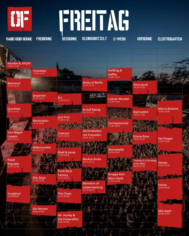 Open Flair Timetable 2025 Freitag
