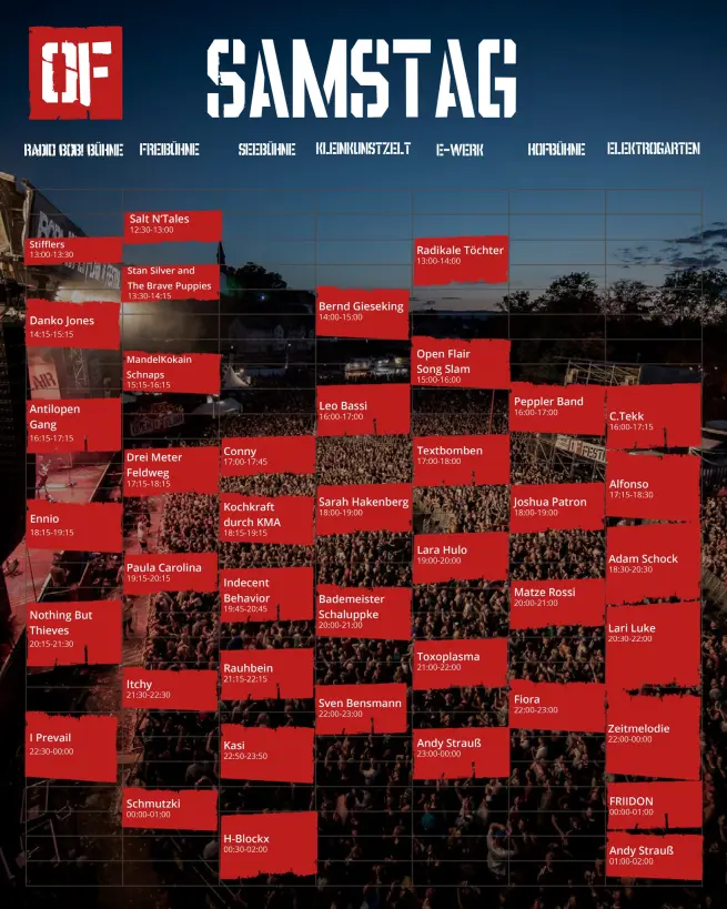 Open Flair Timetable 2025 Samstag