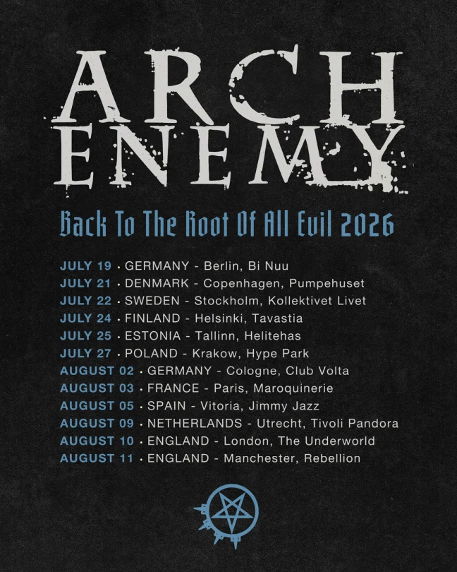 Arch Enemy Clubtour 2026 UK/EU