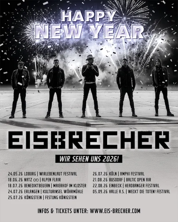 Eisbrecher Tour 2026, Open Airs und Hallenshows