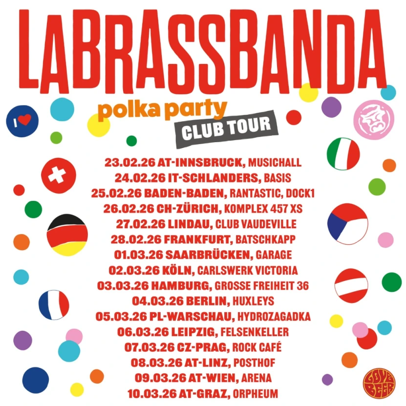 LaBrassBanda sind auf großer Polka Party Tour 2026