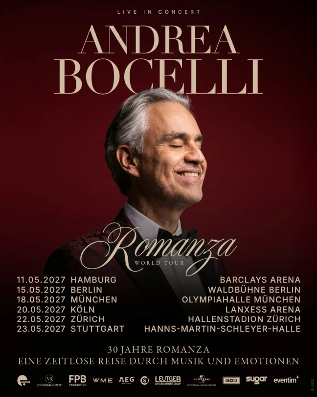 Andrea Bocelli Tour 2027